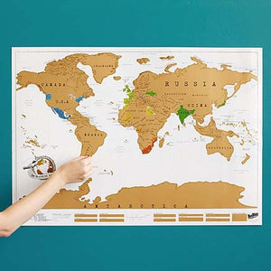 Mapa mundial de rasca y gana - ¡Muestra tu perfil de viaje!